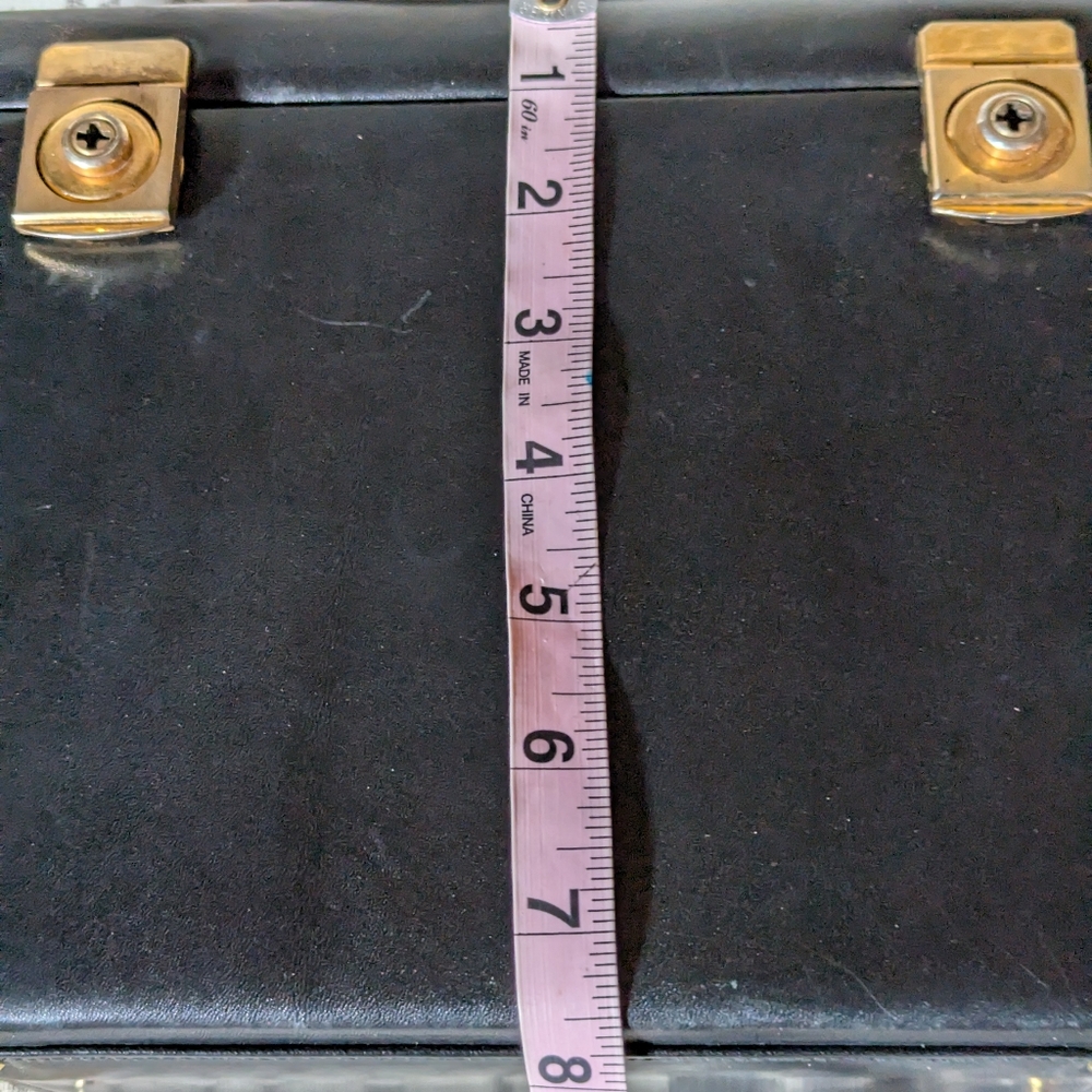 Vintage Greta Italian leather train case/cosmetic bag - Picture 14 of 15